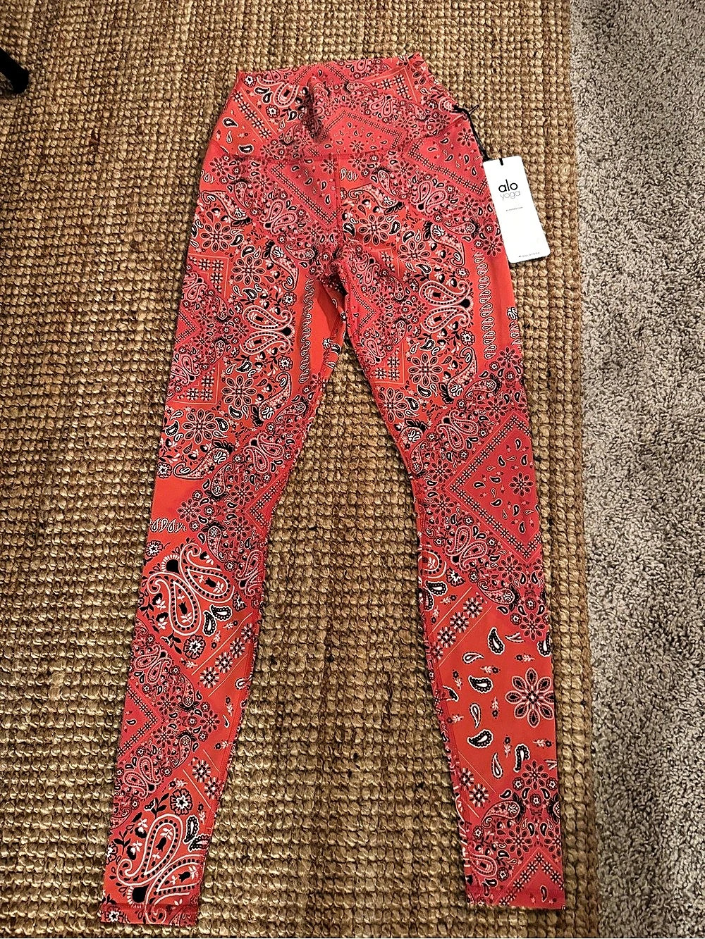 alo Airlift Legging Paisley Leggings in Red
